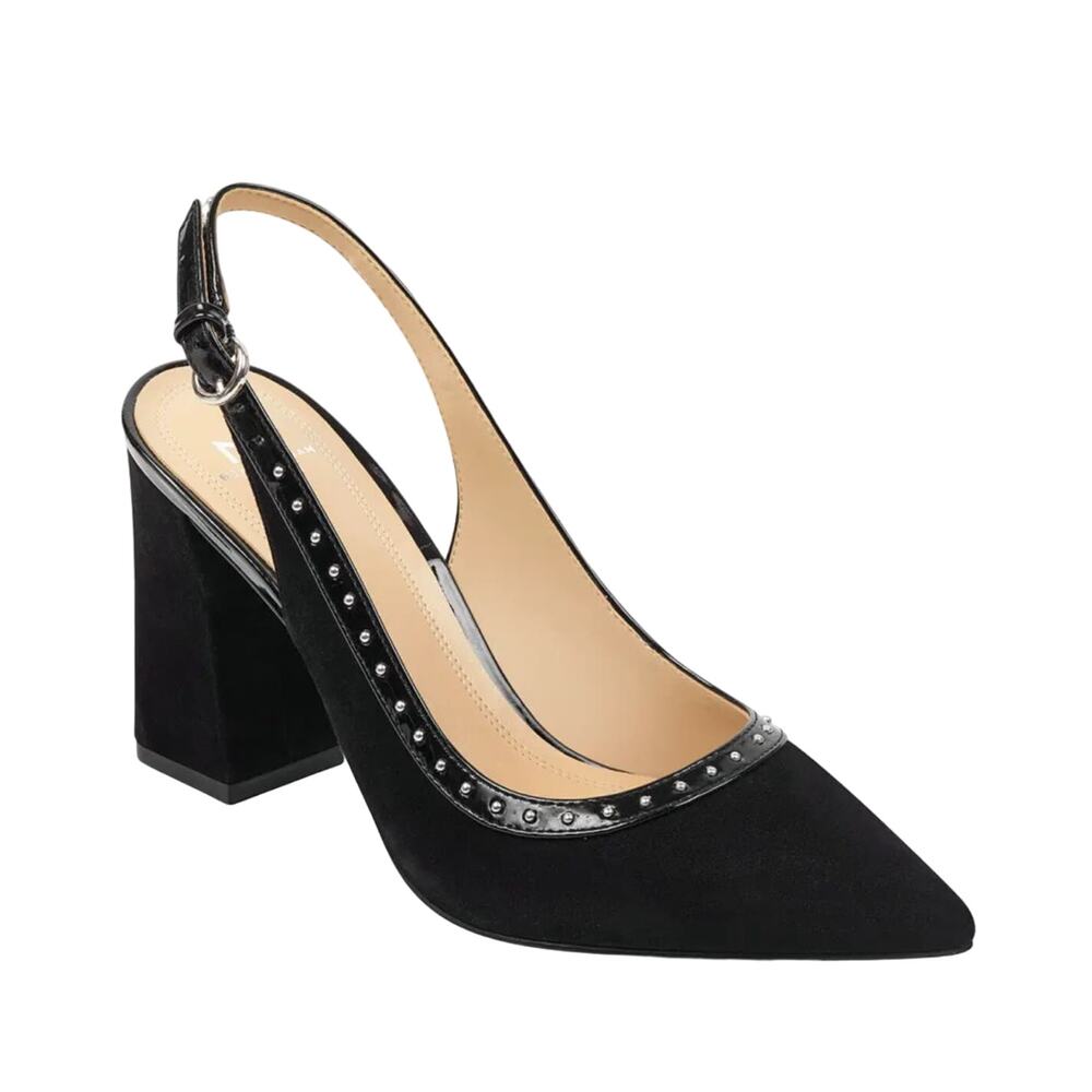 New Marc Fisher Black LTD Joi Studded Slingback Pumps 8.5